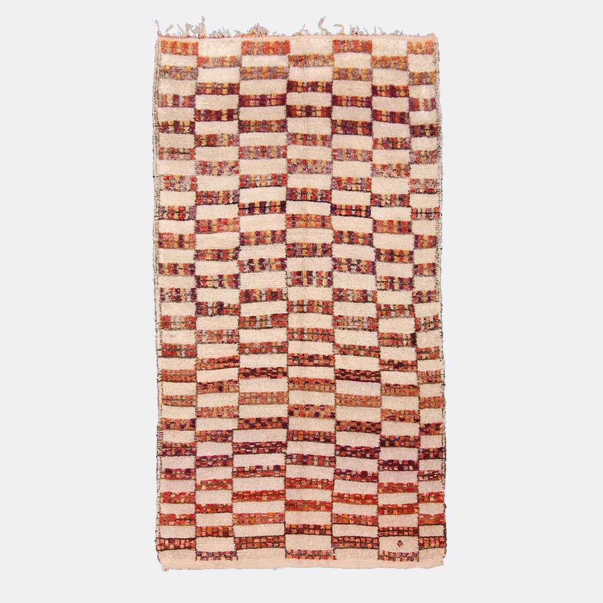 Vintage Berber carpet from Béni Ouarain polychrome