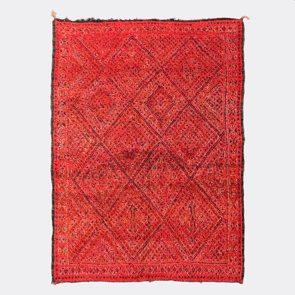 Carmine red Vintage Zayan Berber Rug